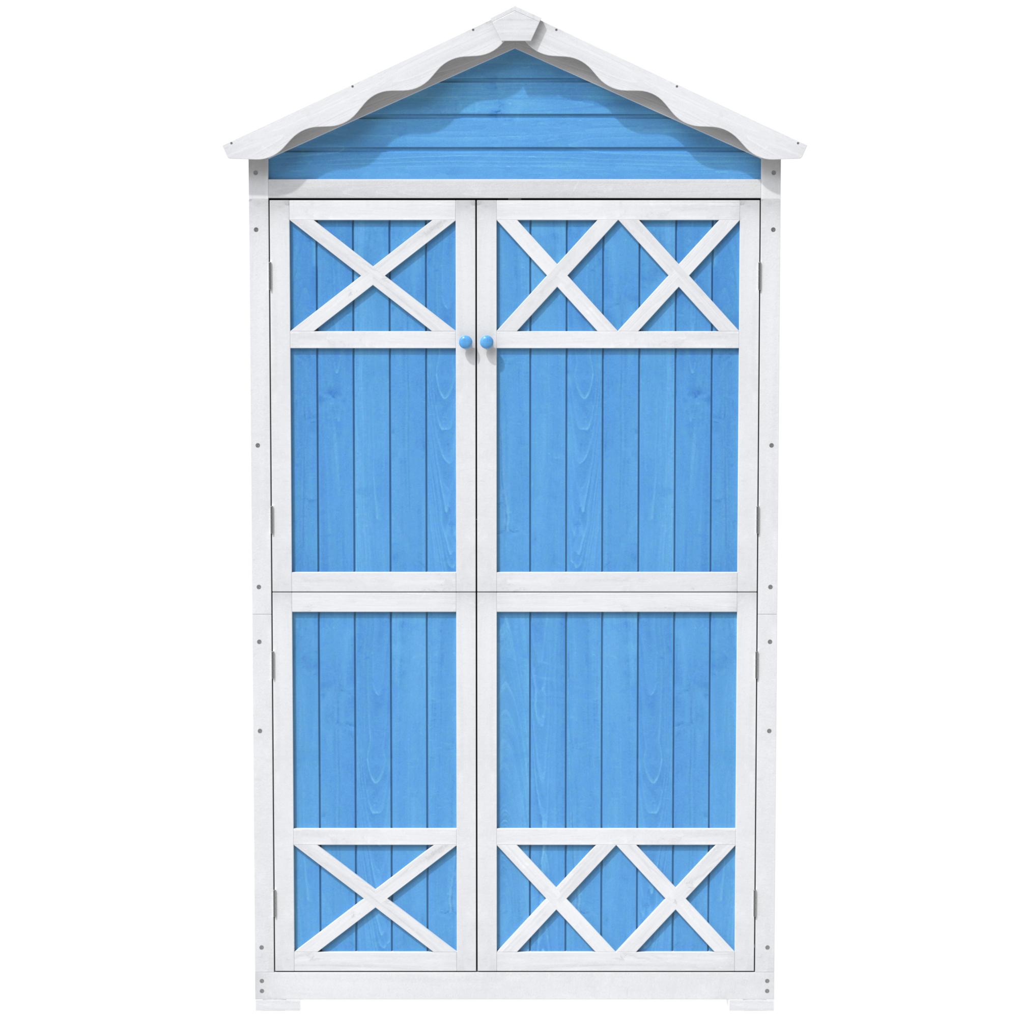 Gartenschrank Gartenhausblau 93x45x179 cm, wetterfestes Design mit stabilen günstig online kaufen
