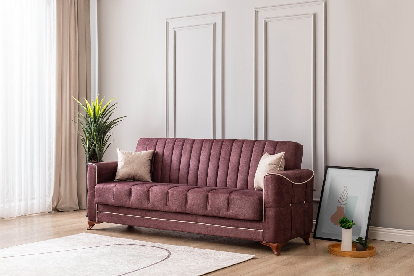 gowoll 3-Sitzer Breite 223 cm Sofa mit Schlaffunktion und Stauraum Gästebet günstig online kaufen