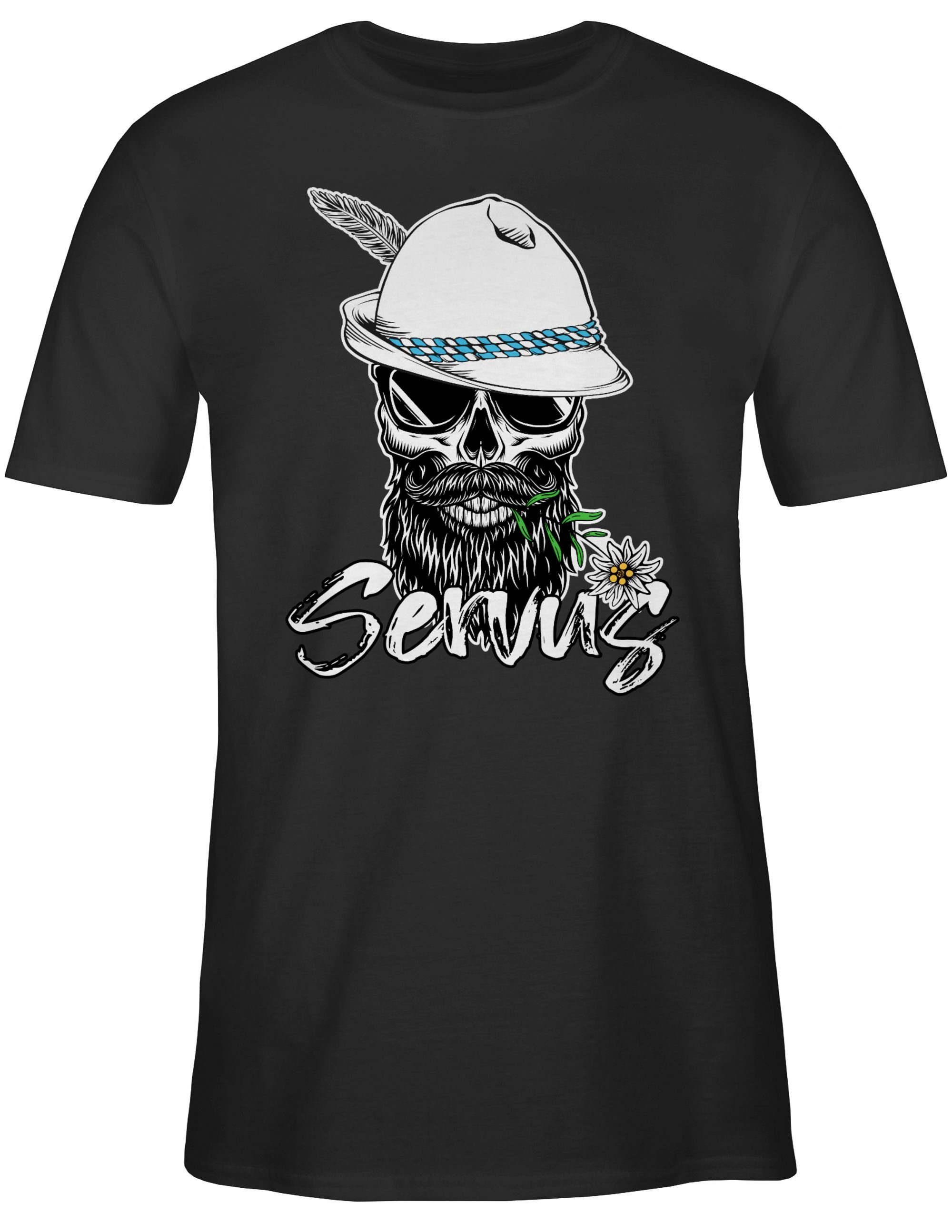 Shirtracer T-Shirt Servus Totenkopf Skull Bayrisch günstig online kaufen