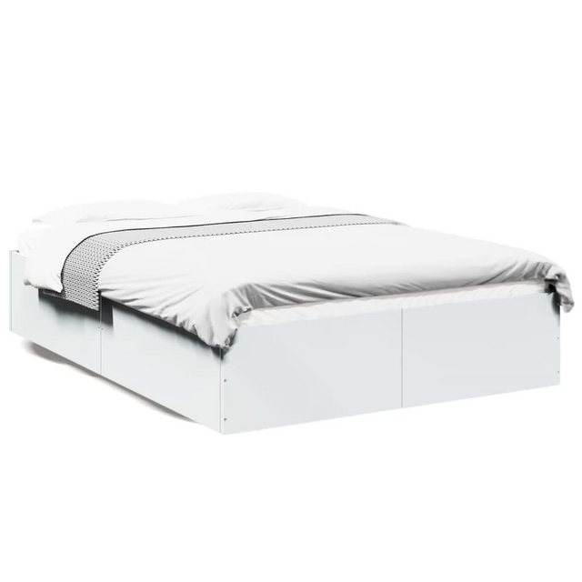 vidaXL Bett Bettgestell Weiß 135x190 cm Holzwerkstoff günstig online kaufen