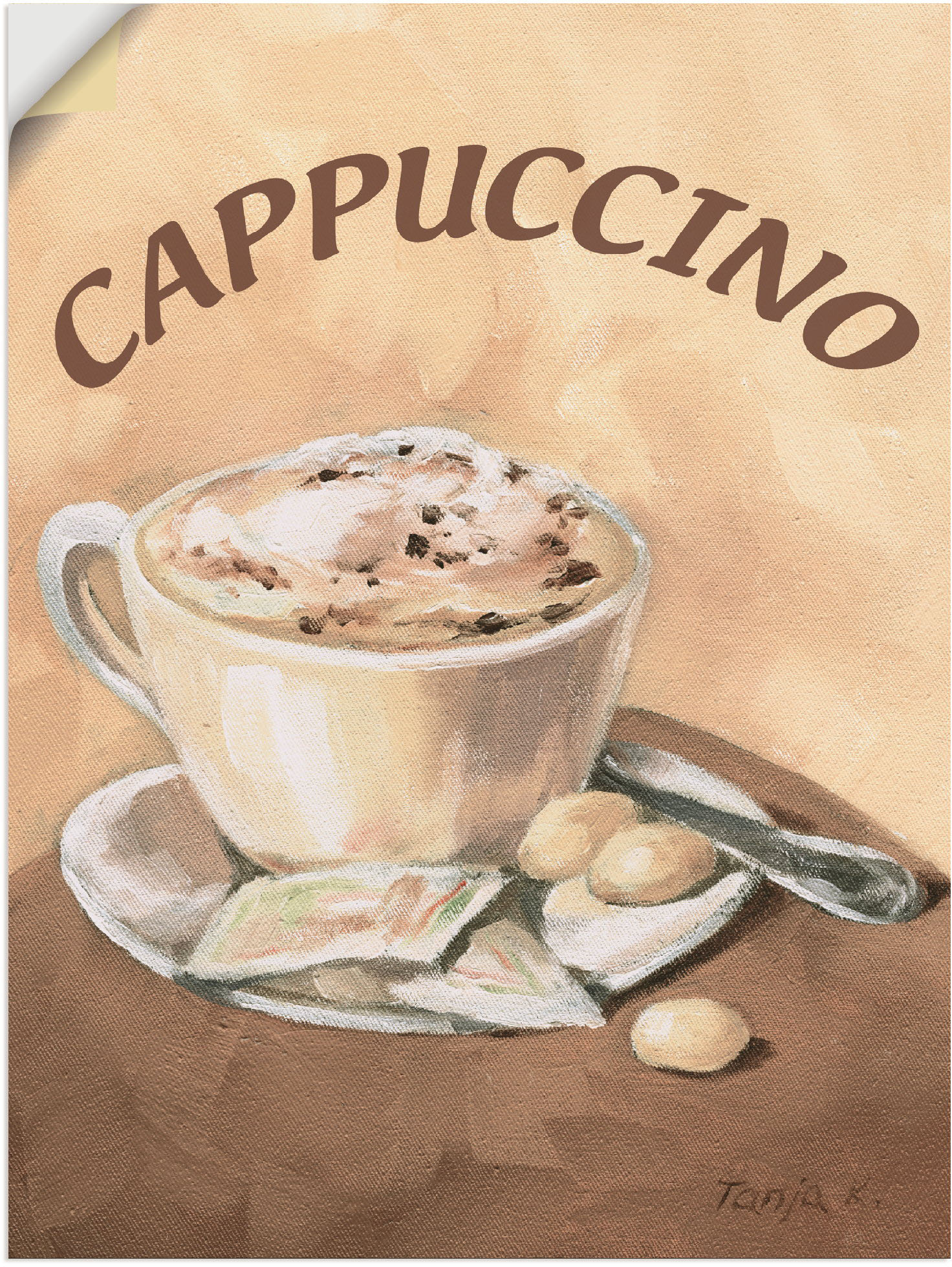 Artland Wandbild "Tasse Cappuccino", Getränke, (1 St.), als Leinwandbild, P günstig online kaufen