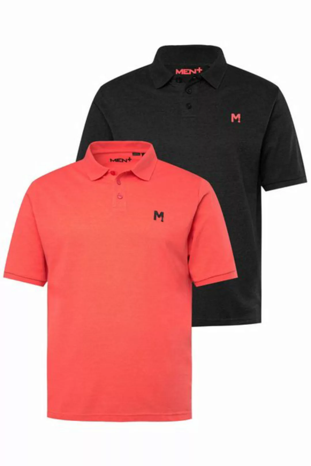 Men Plus Poloshirt Men+ Poloshirts 2er-Pack Basic Piqué Halbarm günstig online kaufen