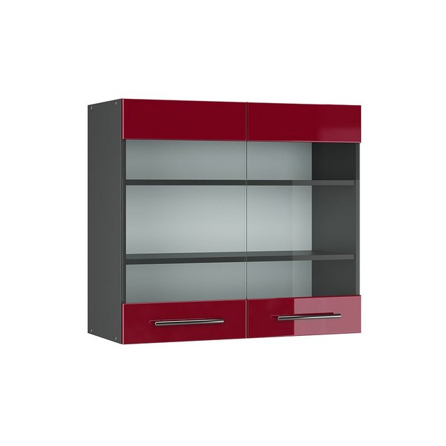 Vicco Glashängeschrank Fame-Line, Bordeaux Hochglanz/Anthrazit, 80 cm günstig online kaufen