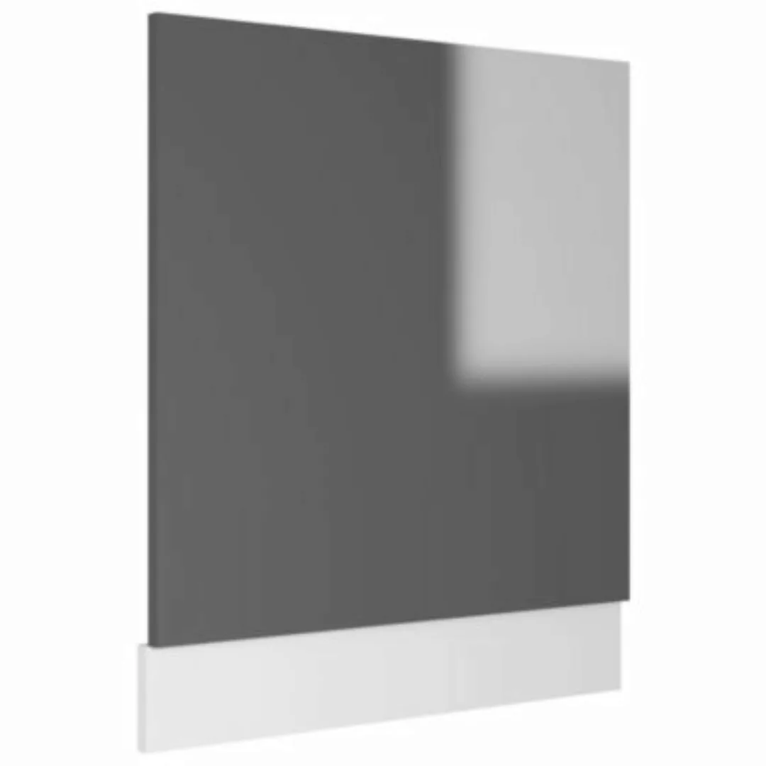 Geschirrspülerblende Hochglanz-grau 59,5x3x67 Cm Spanplatte günstig online kaufen