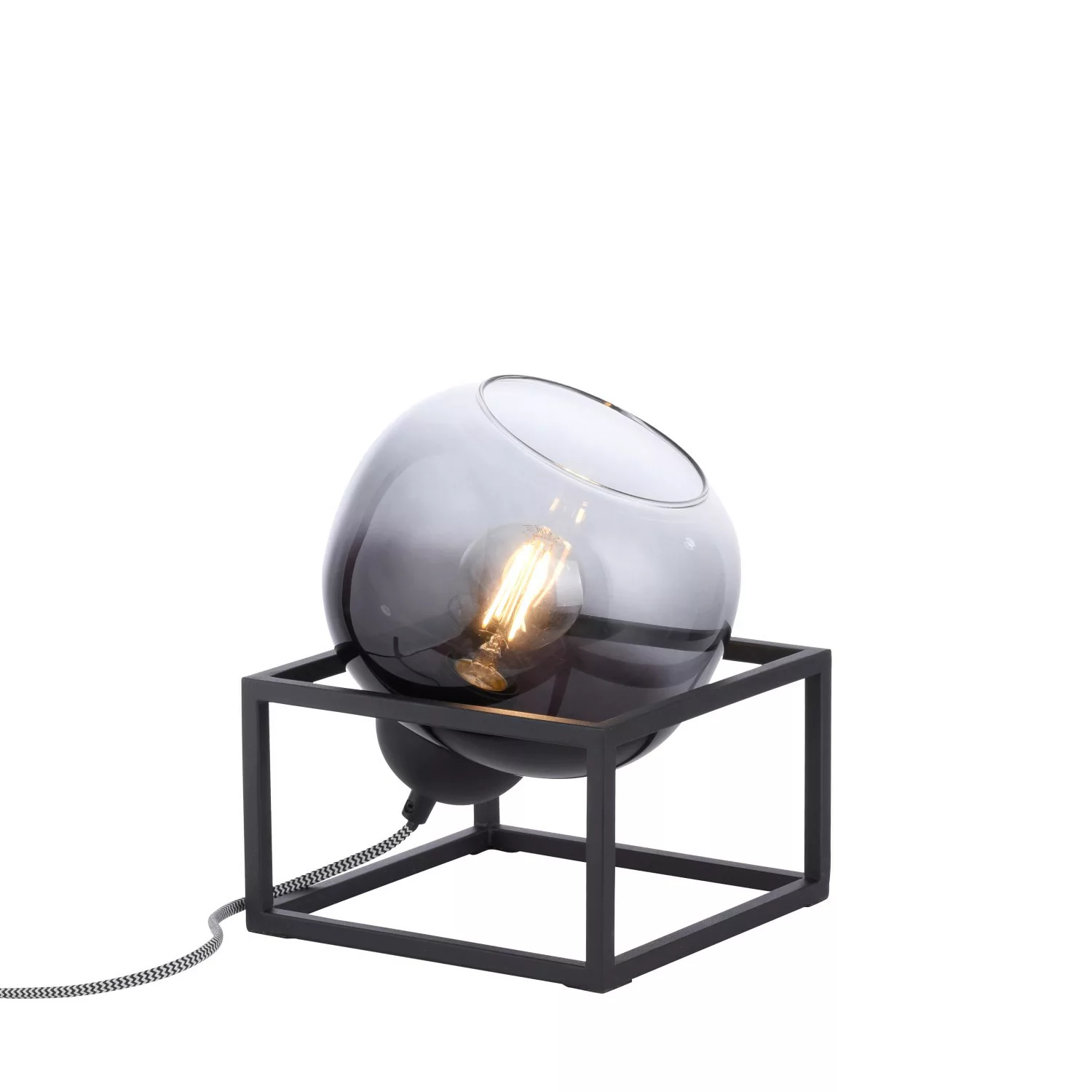 Just Light Tischleuchte Zea 1-flammig 23,6 cm x 20 cm Schwarz günstig online kaufen