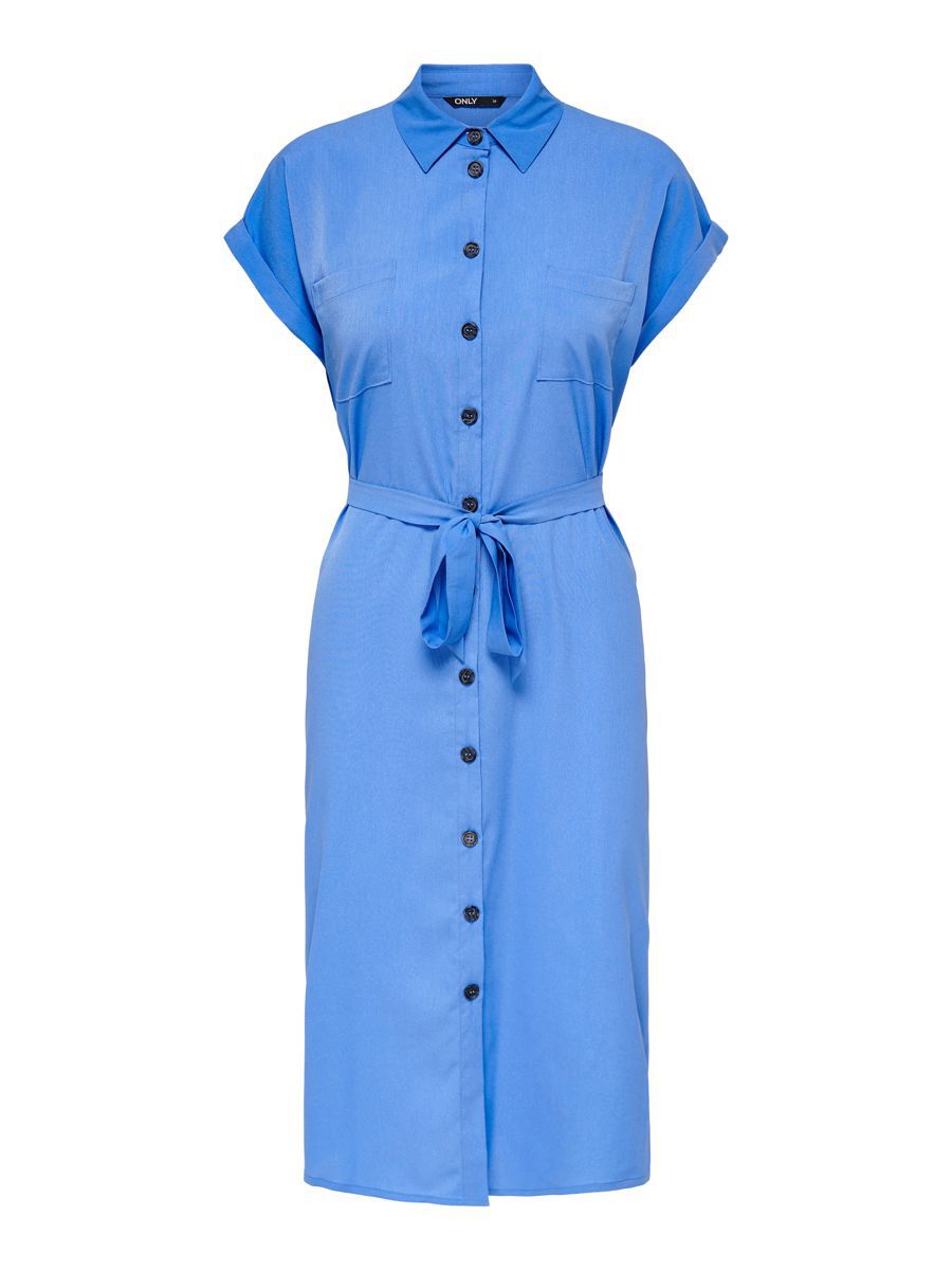 ONLY Bindegürtel Blusenkleid Damen Blau günstig online kaufen