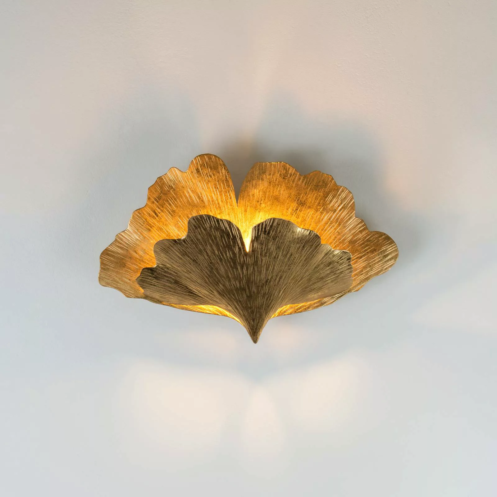 Wandleuchte Ginkgo Due in Gold günstig online kaufen