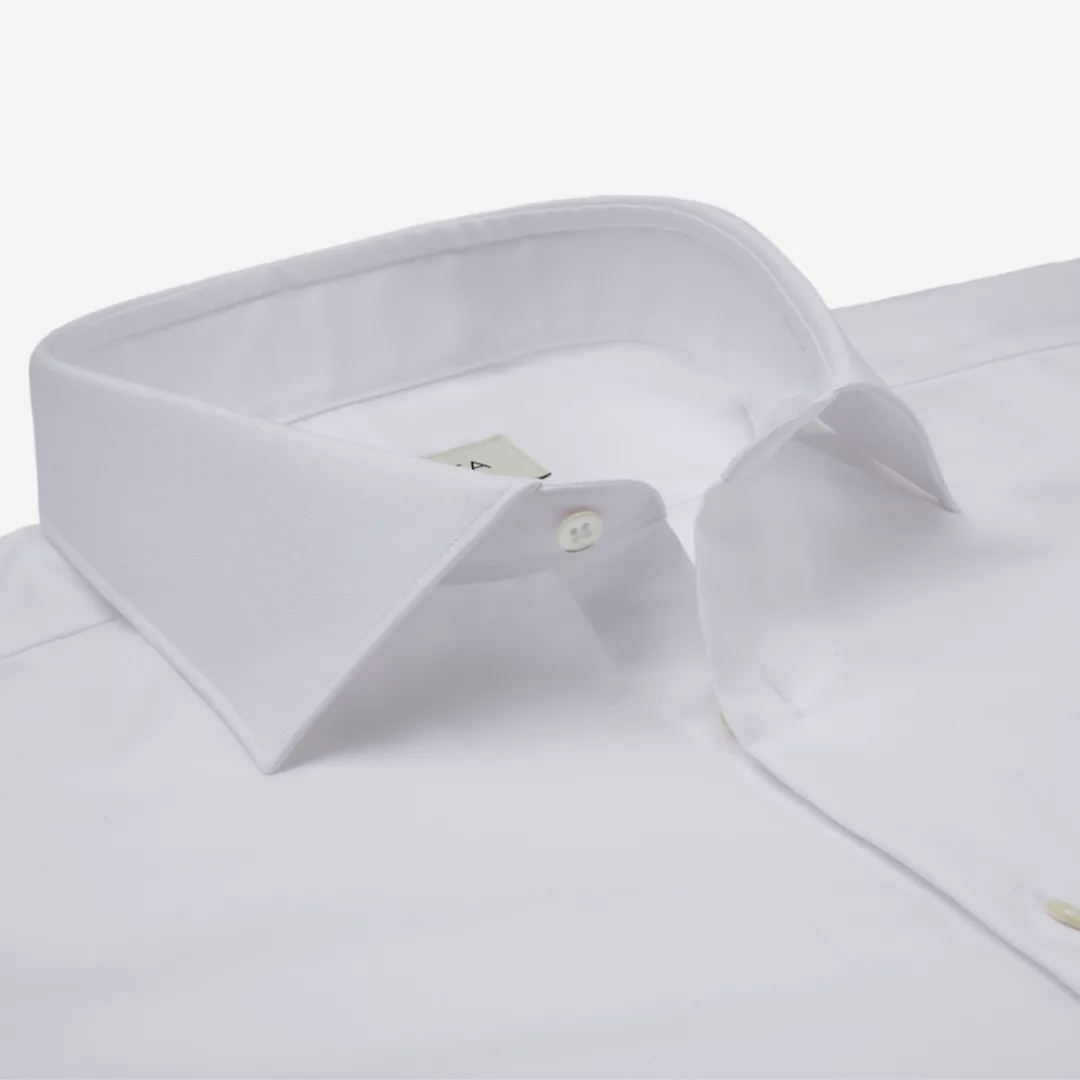 Hemd  einfarbig  weiß 100% reine baumwolle popeline doppelt gezwirnt supima günstig online kaufen