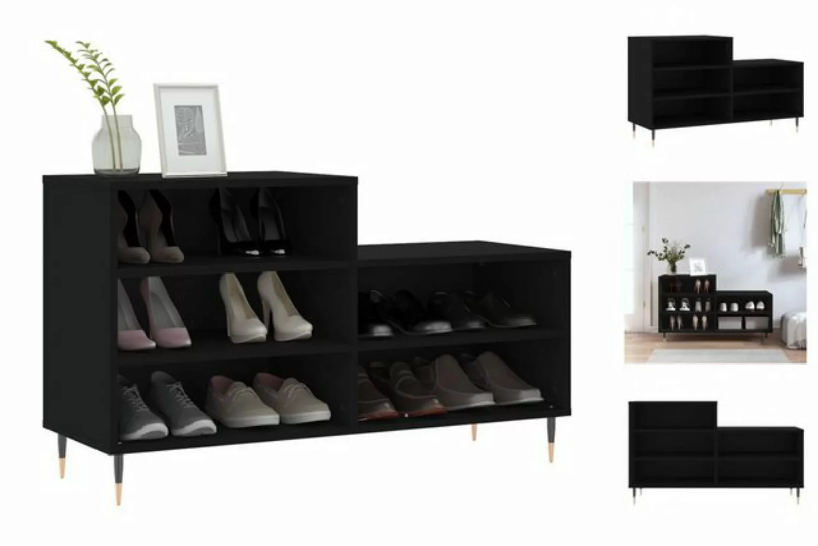 vidaXL Schuhschrank Schuhregal Schwarz 102x36x60 cm Spanplatte günstig online kaufen