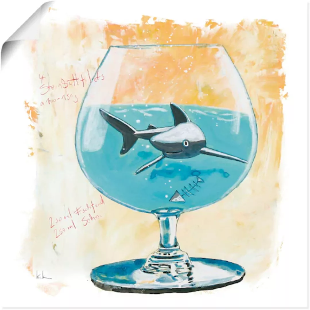 Artland Wandbild "Hai", Humor, (1 St.), als Leinwandbild, Poster, Wandaufkl günstig online kaufen