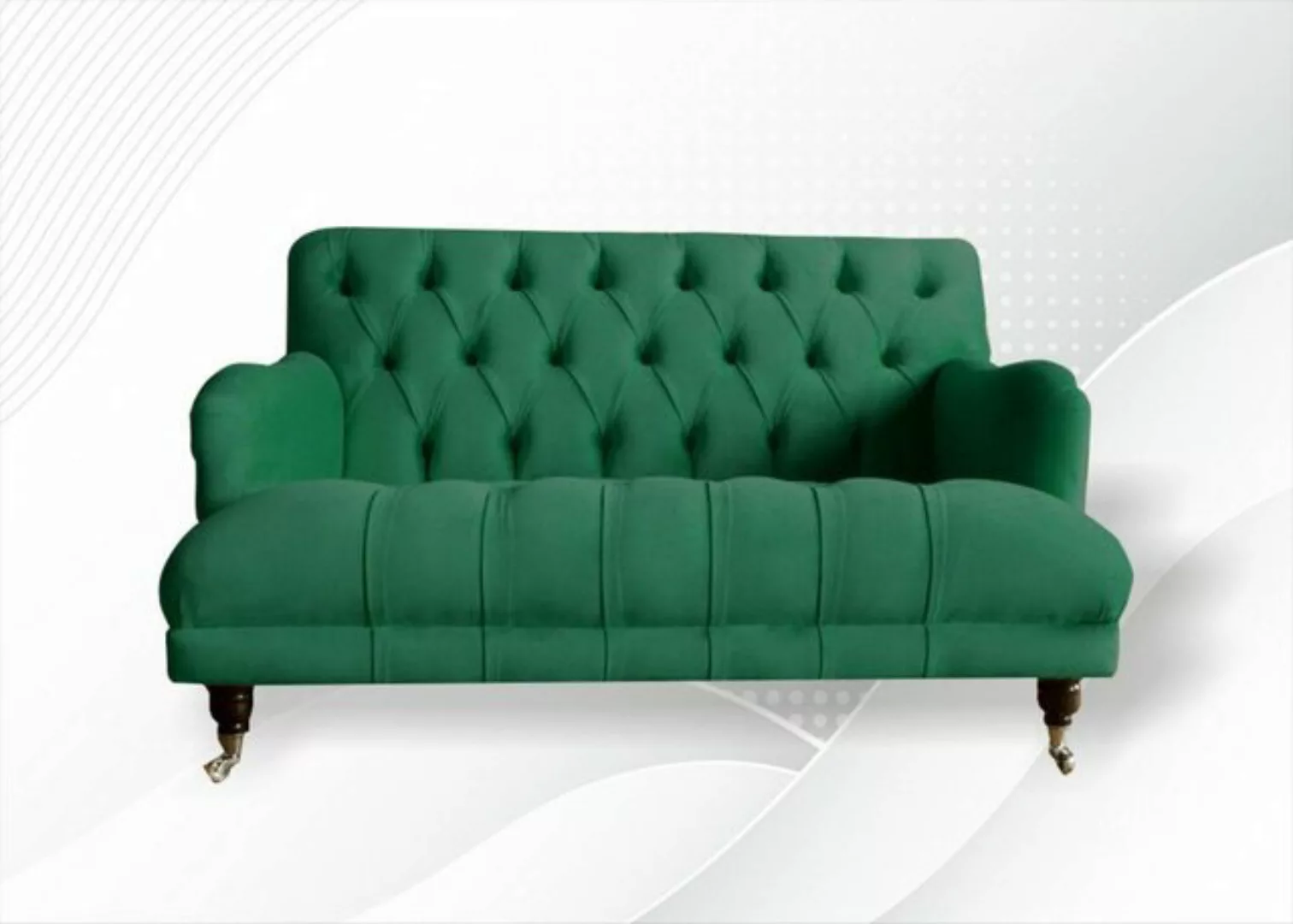 JVmoebel Chesterfield-Sofa, Luxus grüner Zweisitzer Chesterfield Design mod günstig online kaufen