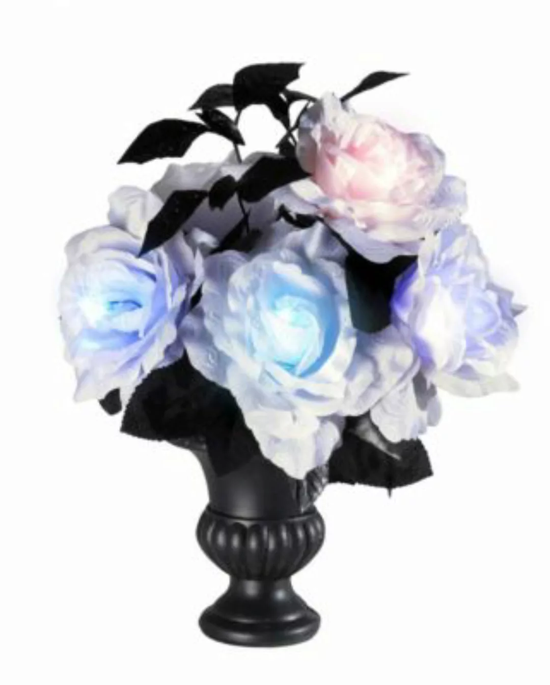 Vase mit leuchtenden Rosen als Gothic Dekoration Halloween Partydeko schwar günstig online kaufen