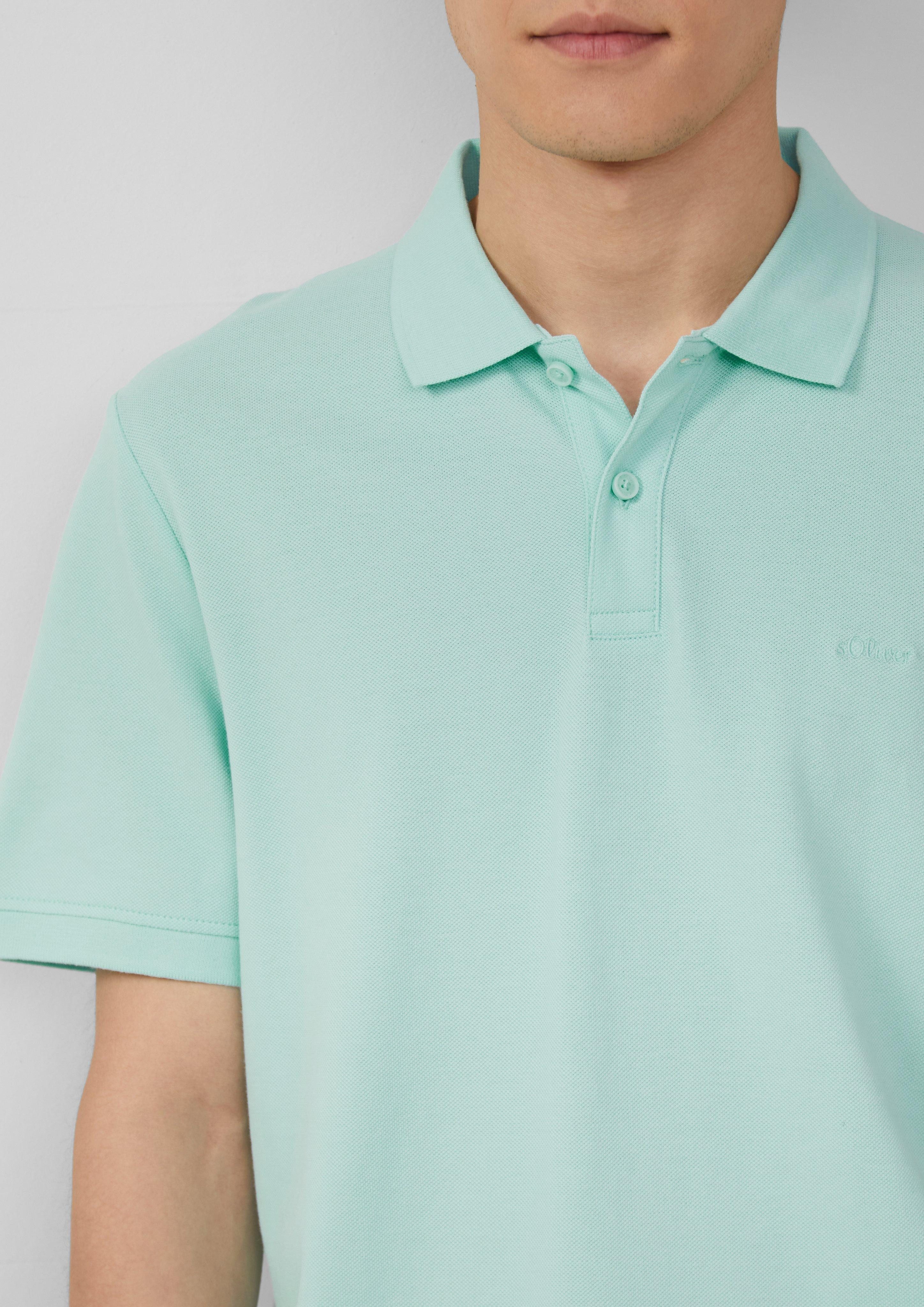 s.Oliver Kurzarmshirt Poloshirt aus Baumwollpiqué Logo günstig online kaufen