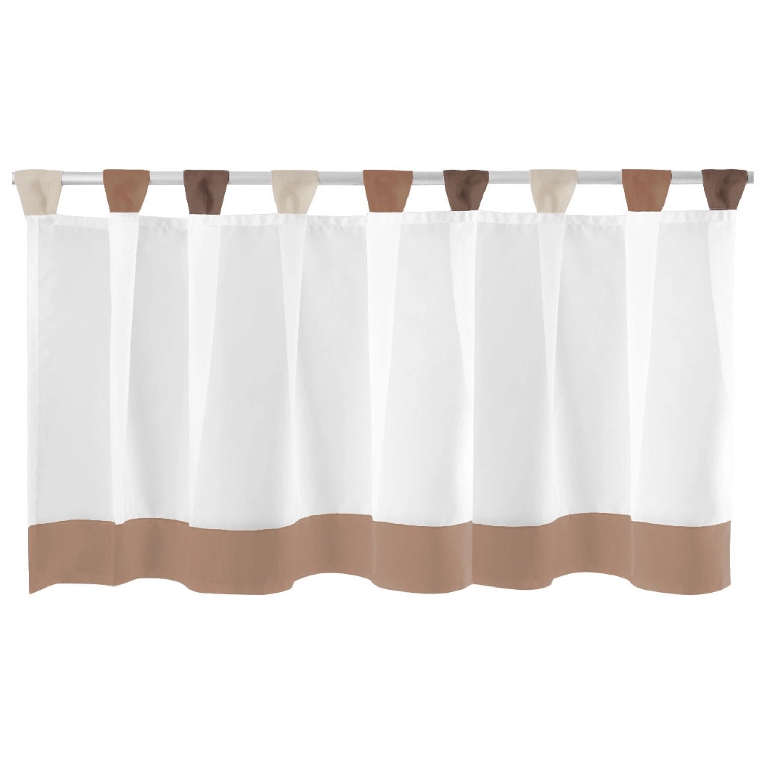 Arsvita Bistrogardine mit Schlaufen 150 cm x 45 cm Braun Weiß günstig online kaufen