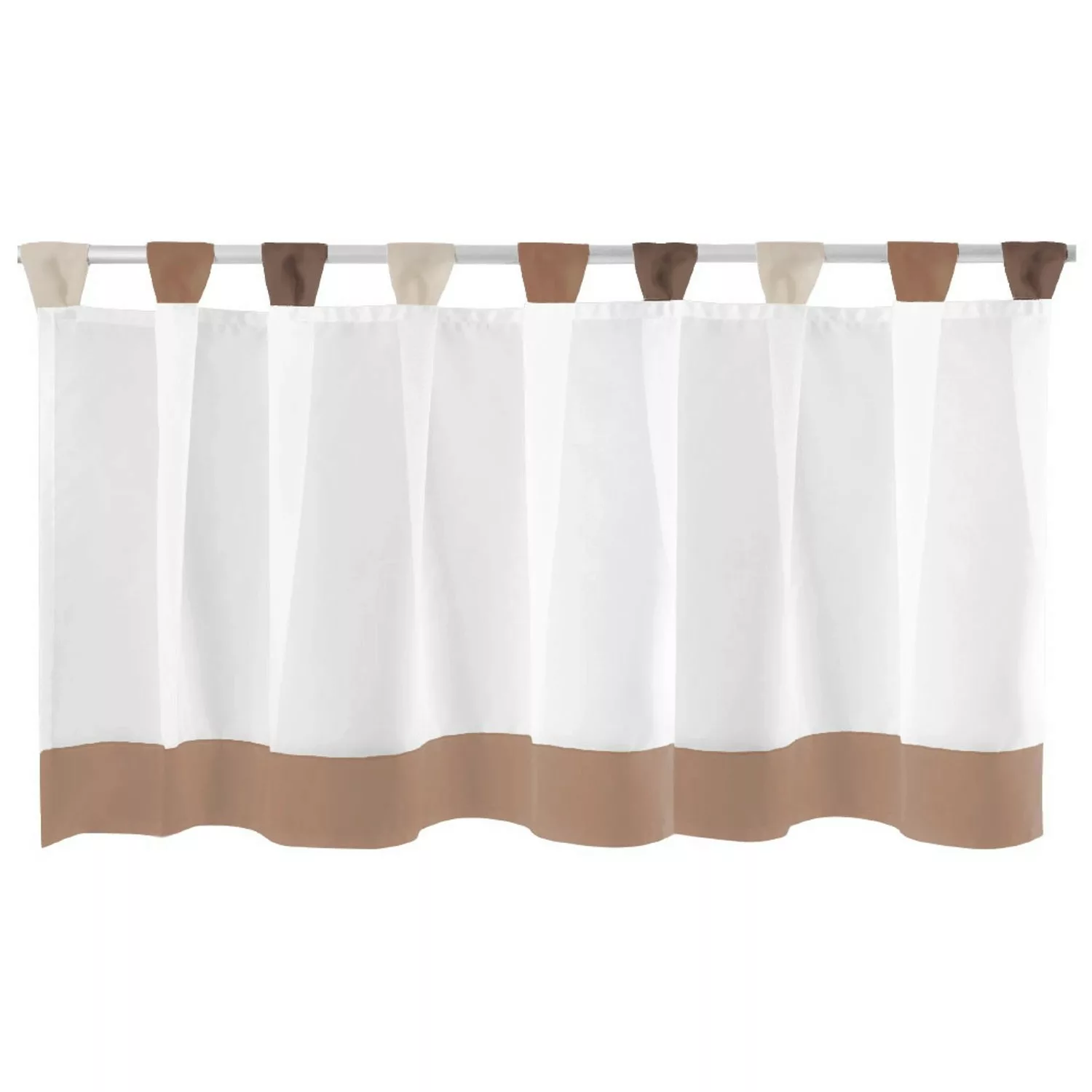 Arsvita Bistrogardine mit Schlaufen 150 cm x 45 cm Braun Weiß günstig online kaufen