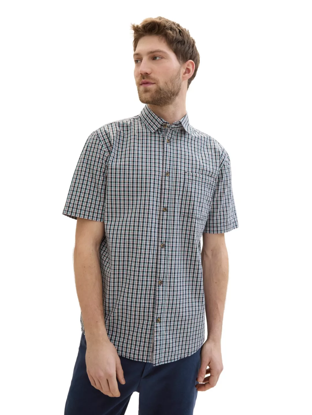 TOM TAILOR Kurzarmhemd, mit Karo Muster günstig online kaufen