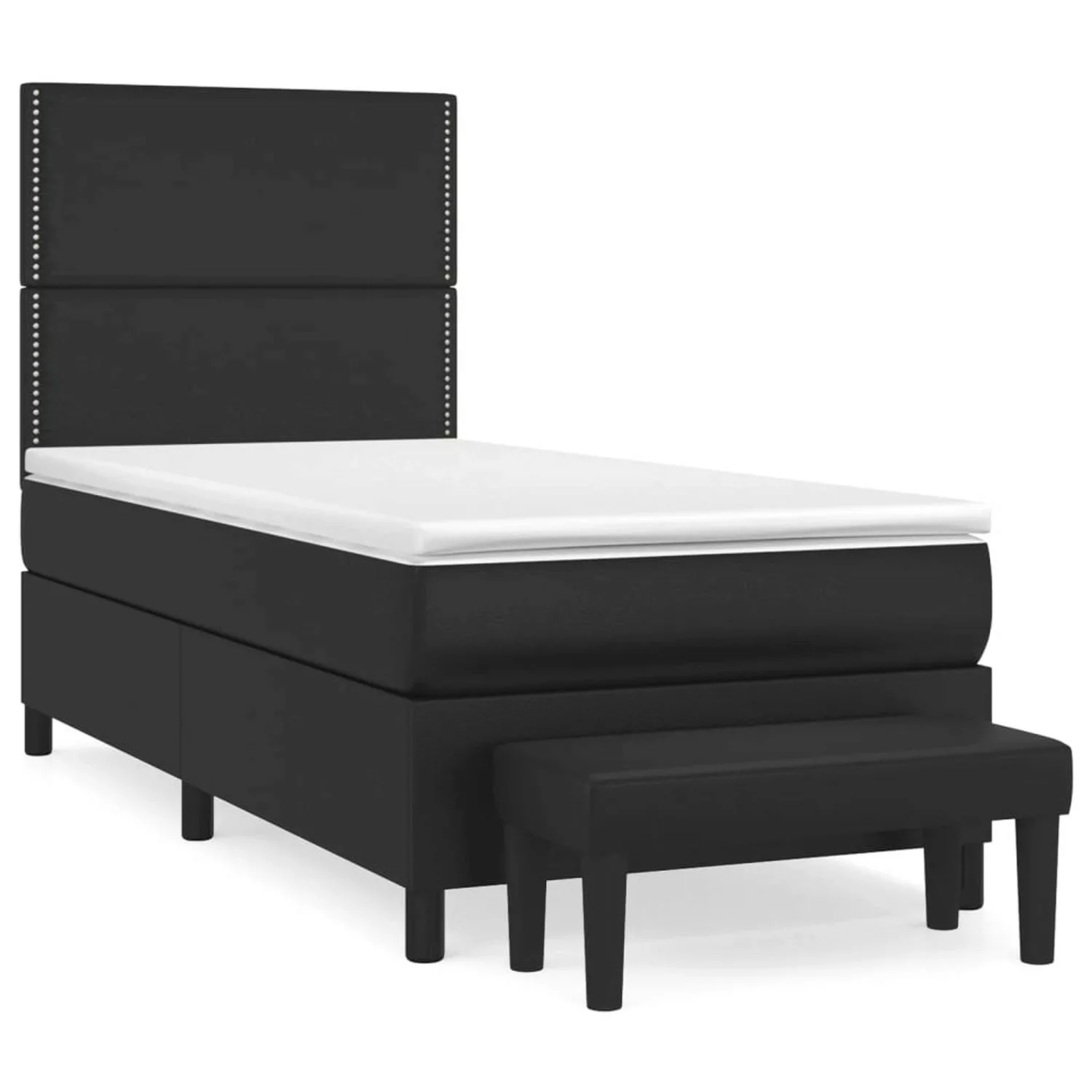 vidaXL Boxspringbett mit Matratze Schwarz 80x200 cm Kunstleder1466400 günstig online kaufen