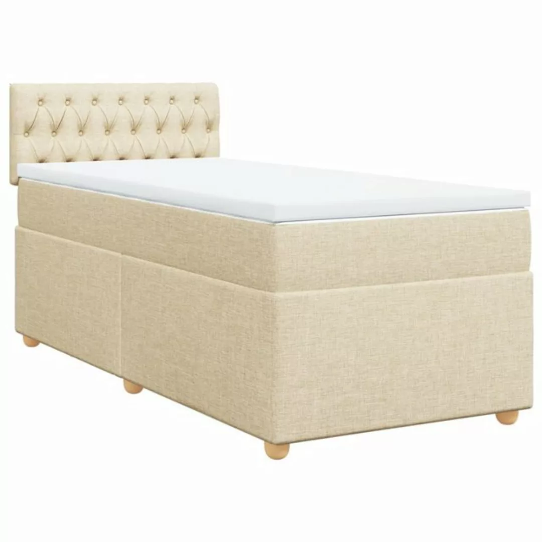 vidaXL Bett Boxspringbett mit Matratze Creme 90x190 cm Stoff günstig online kaufen