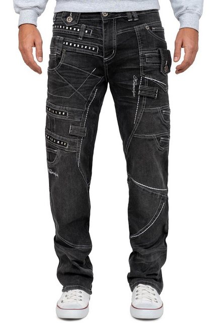 Kosmo Lupo 5-Pocket-Jeans Auffällige Herren Hose BA-KM001-2 Grau W33/L32 (1 günstig online kaufen