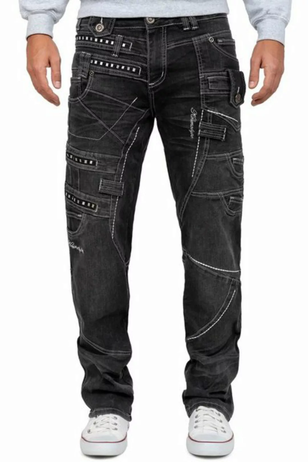 Kosmo Lupo 5-Pocket-Jeans Auffällige Herren Hose BA-KM001-2 Grau W36/L34 (1 günstig online kaufen