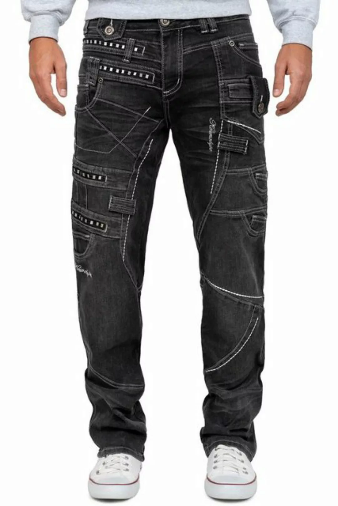 Kosmo Lupo 5-Pocket-Jeans Auffällige Herren Hose BA-KM001-2 Grau W29/L32 (1 günstig online kaufen