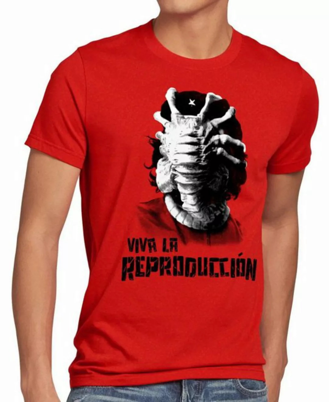 style3 Print-Shirt Herren T-Shirt Viva Facehugger alien che guevara revolut günstig online kaufen
