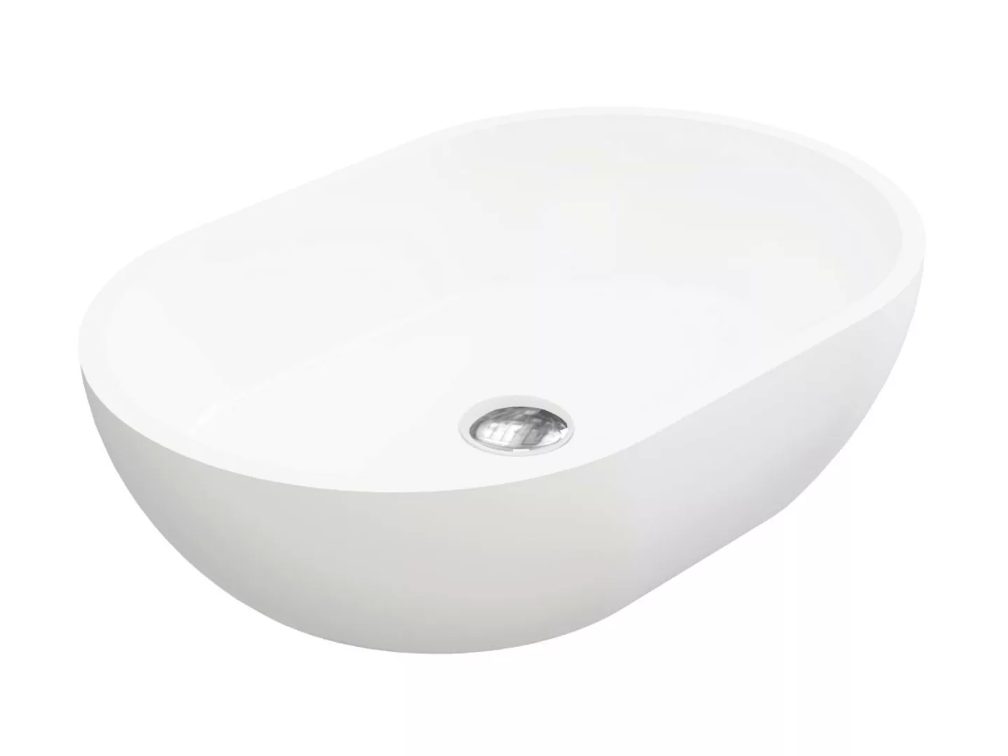 Waschbecken oval - B. 58 cm - Weiß - SENGLI günstig online kaufen