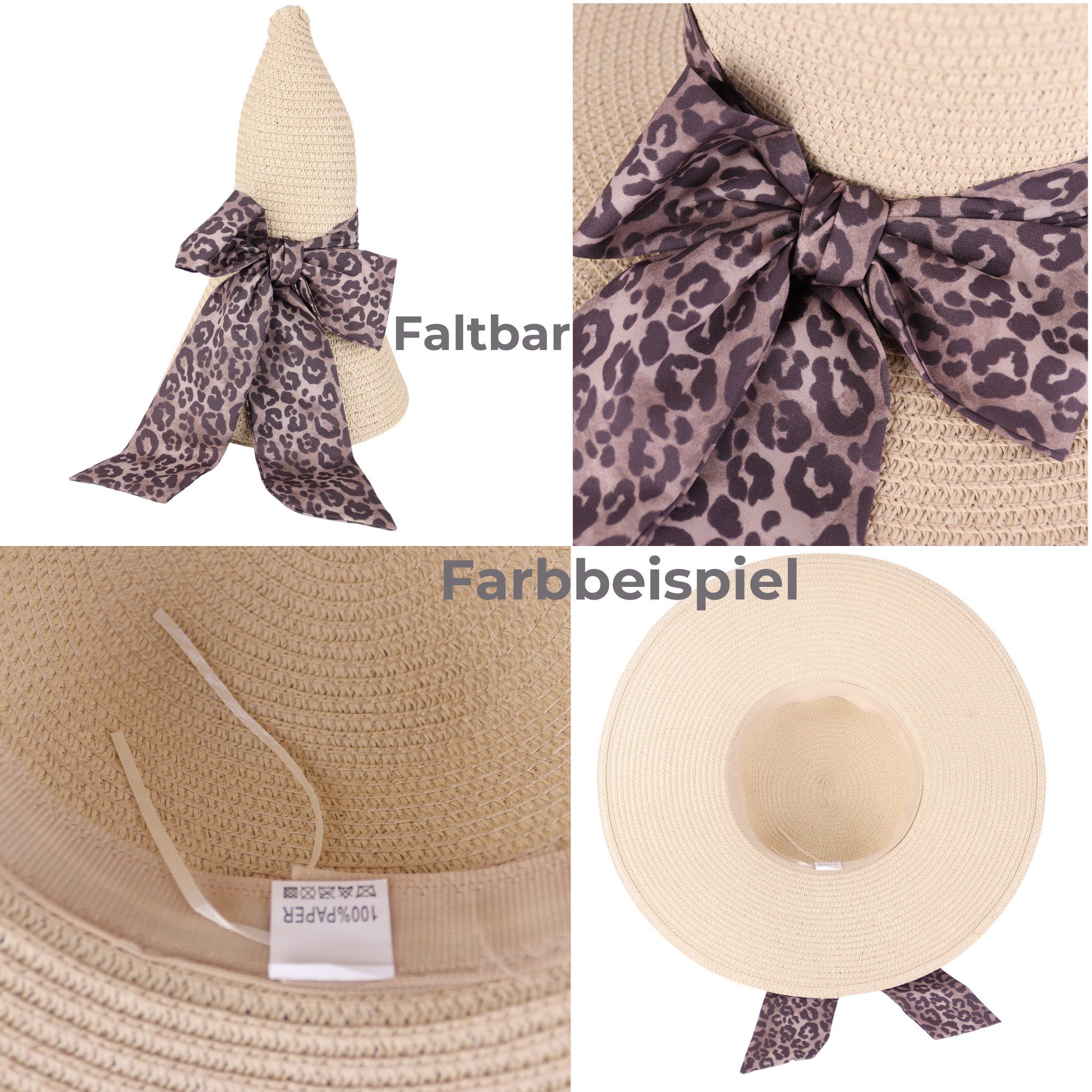MIRROSI Strohhut Sonnenhut Sommerhut Strandhut mit günstig online kaufen