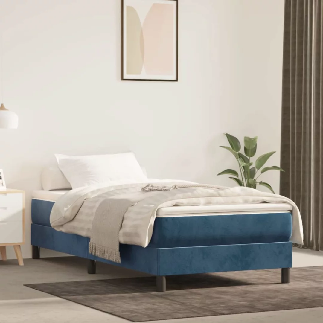 Vidaxl Boxspringbett Dunkelblau 80x200 Cm Samt günstig online kaufen