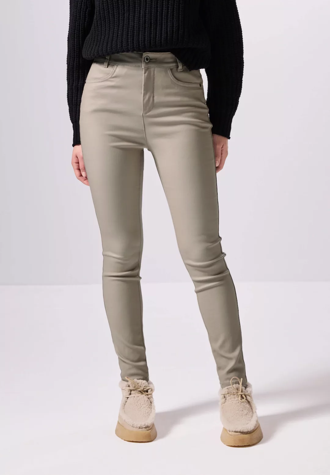 STREET ONE STUDIO Lederimitathose, High Waist günstig online kaufen