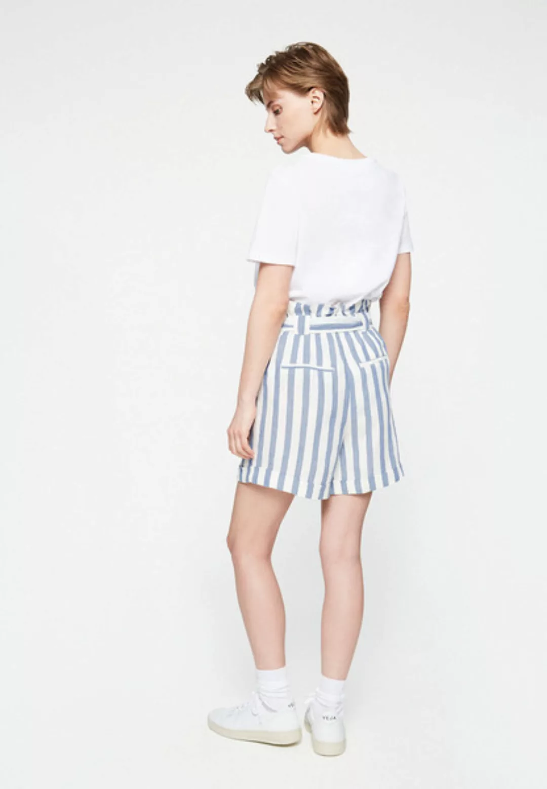 Eliaa Block Stripe - Damen Shorts Aus Bio-leinen günstig online kaufen