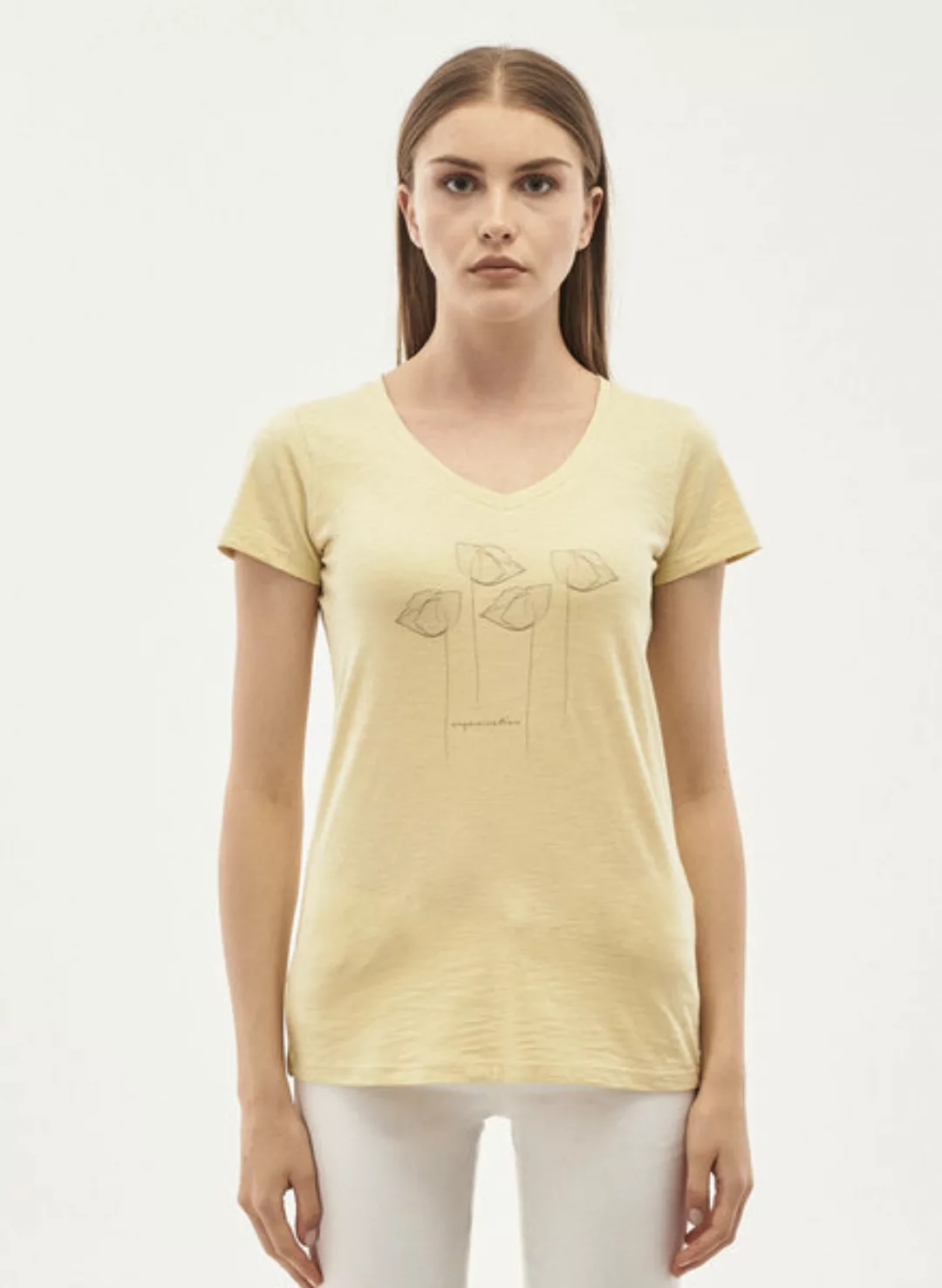 T-shirt Aus Bio-baumwolle Mit Mohnblumen-print günstig online kaufen