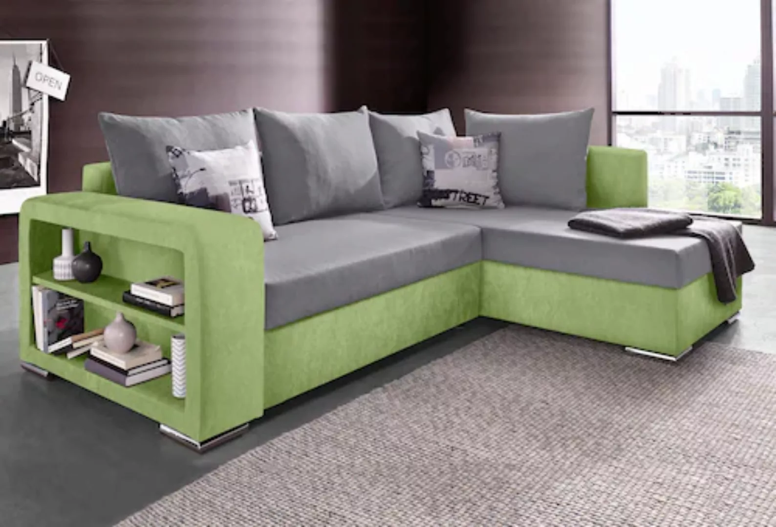 COLLECTION AB Ecksofa »John L-Form«, mit Bettfunktion, Bettkasten und integ günstig online kaufen