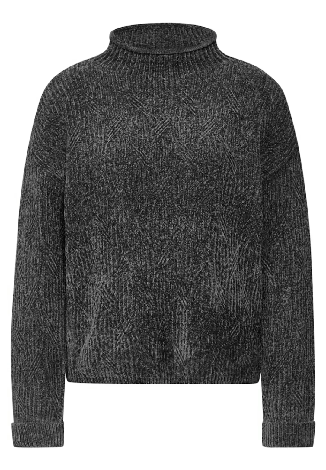 STREET ONE Strickpullover - Chenille Pullover A302840 - Stehkragen günstig online kaufen