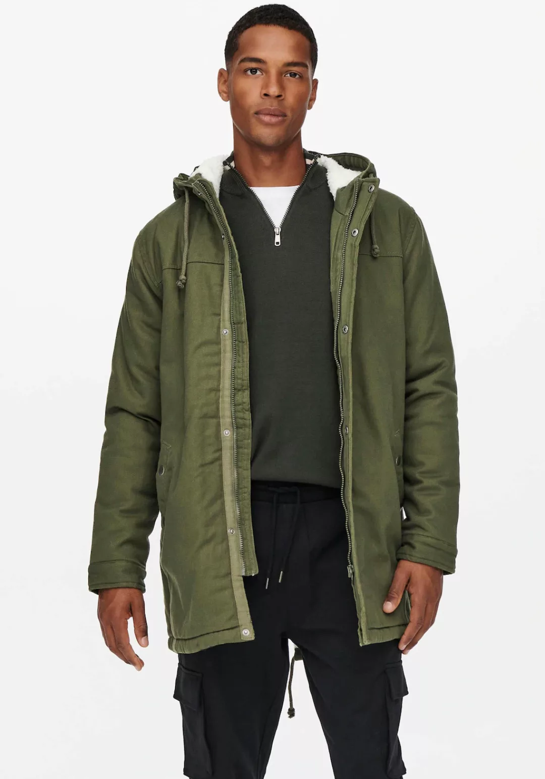 ONLY & SONS Parka "ALEX TEDDY PARKA", mit Kapuze günstig online kaufen