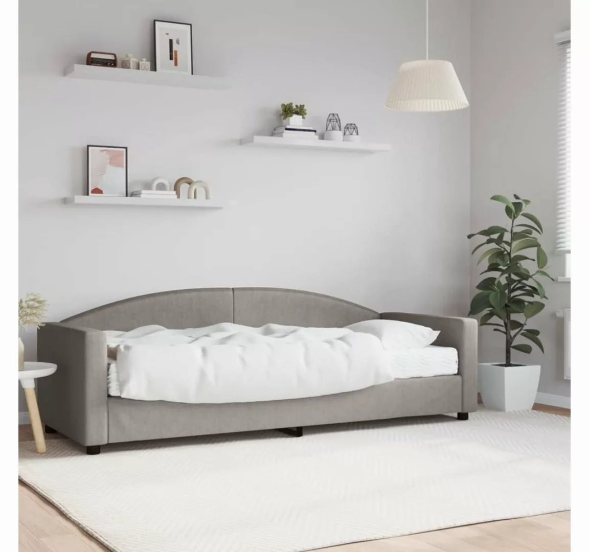 vidaXL Bett Tagesbett mit Matratze Taupe 80x200 cm Stoff günstig online kaufen