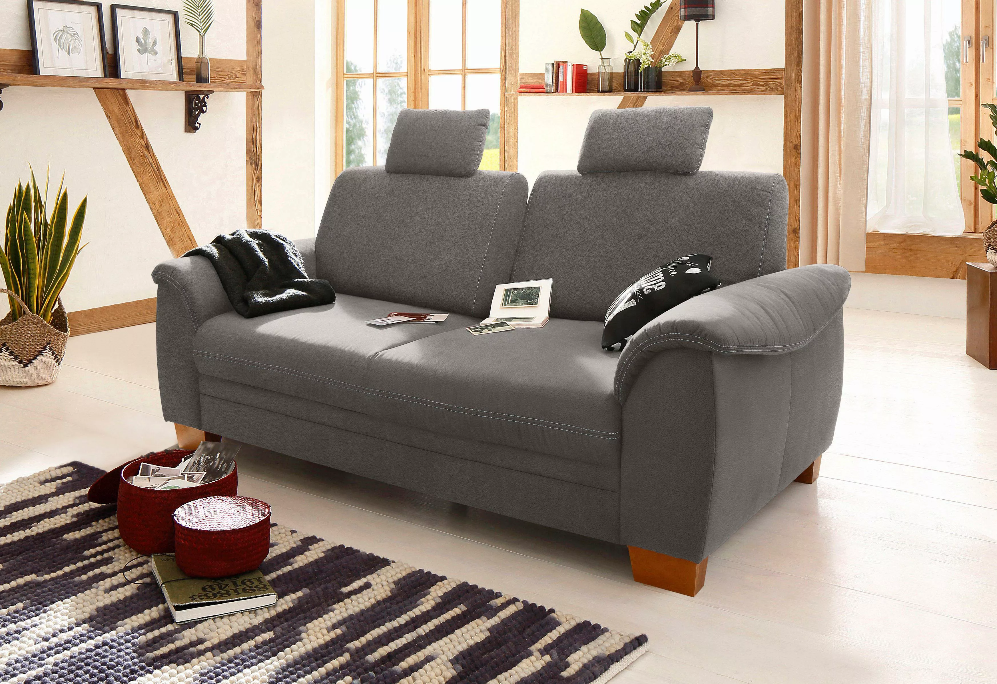 Home affaire 3-Sitzer »Husum«, mit Sitztiefenverstellung, Kontrastnaht und günstig online kaufen