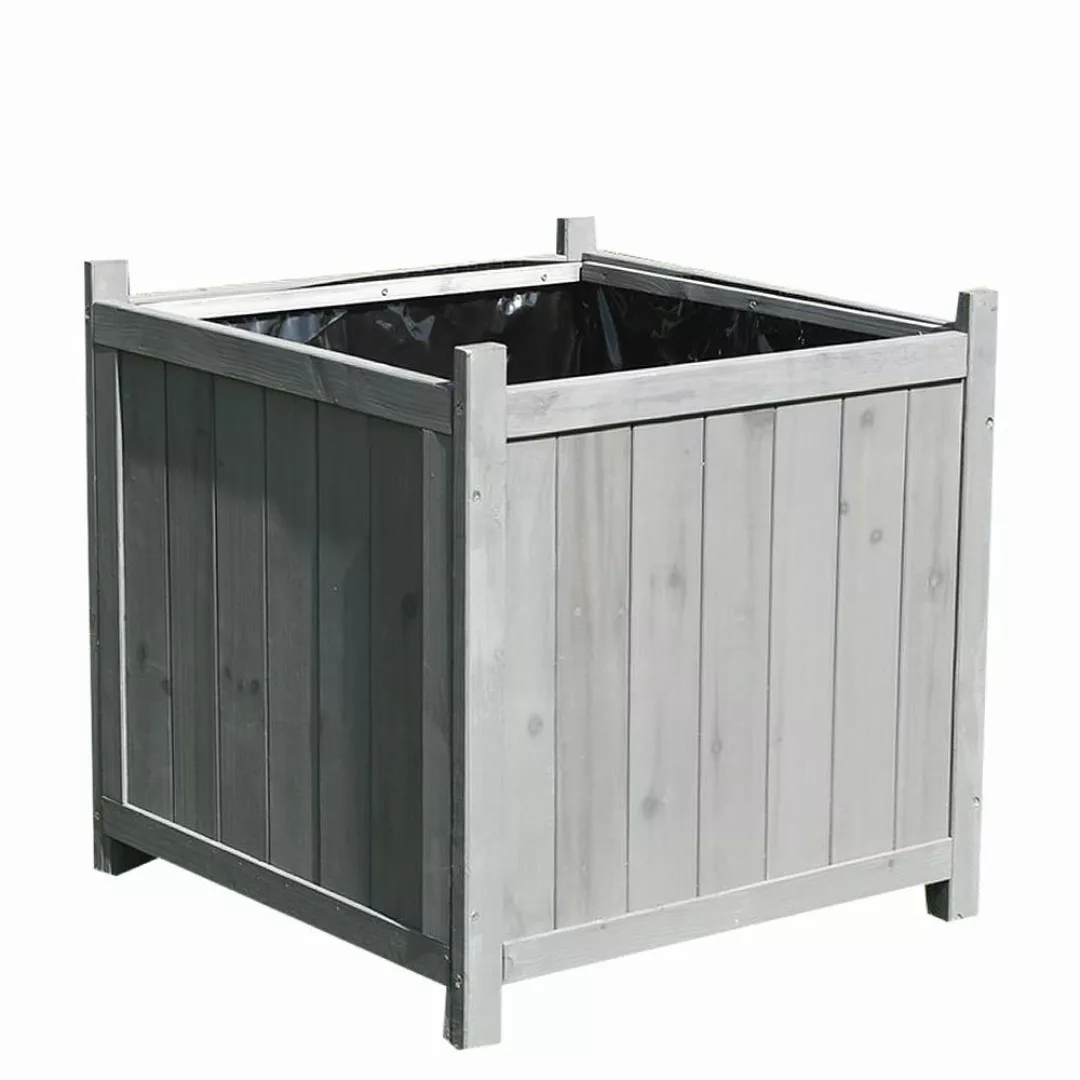 Mucola Blumentopf Blumenkübel 50x50cm Grau Pflanzkasten günstig online kaufen