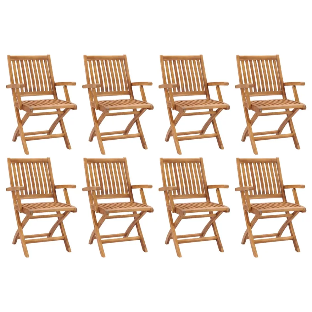 Klappbare Gartenstühle 8 Stk. Massivholz Teak günstig online kaufen