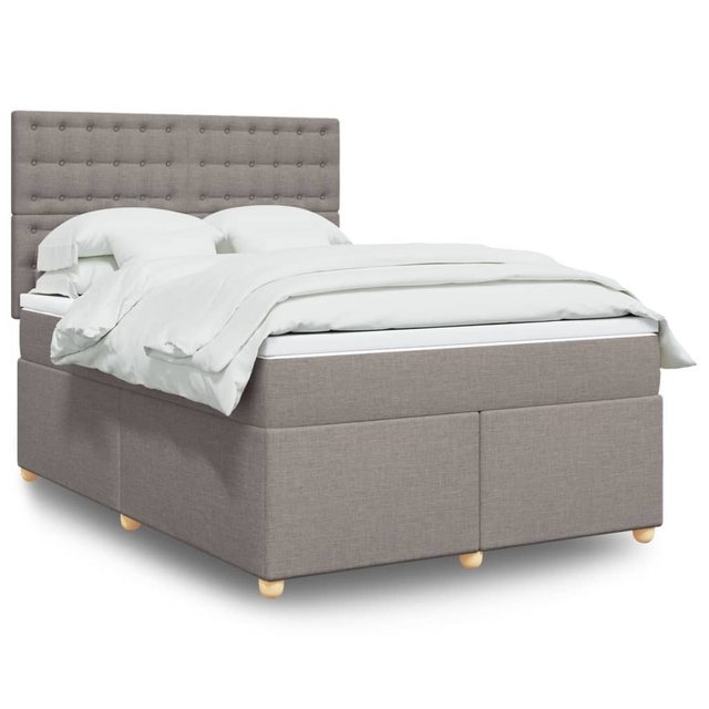 vidaXL Boxspringbett, Boxspringbett mit Matratze Taupe 160x200 cm Stoff günstig online kaufen