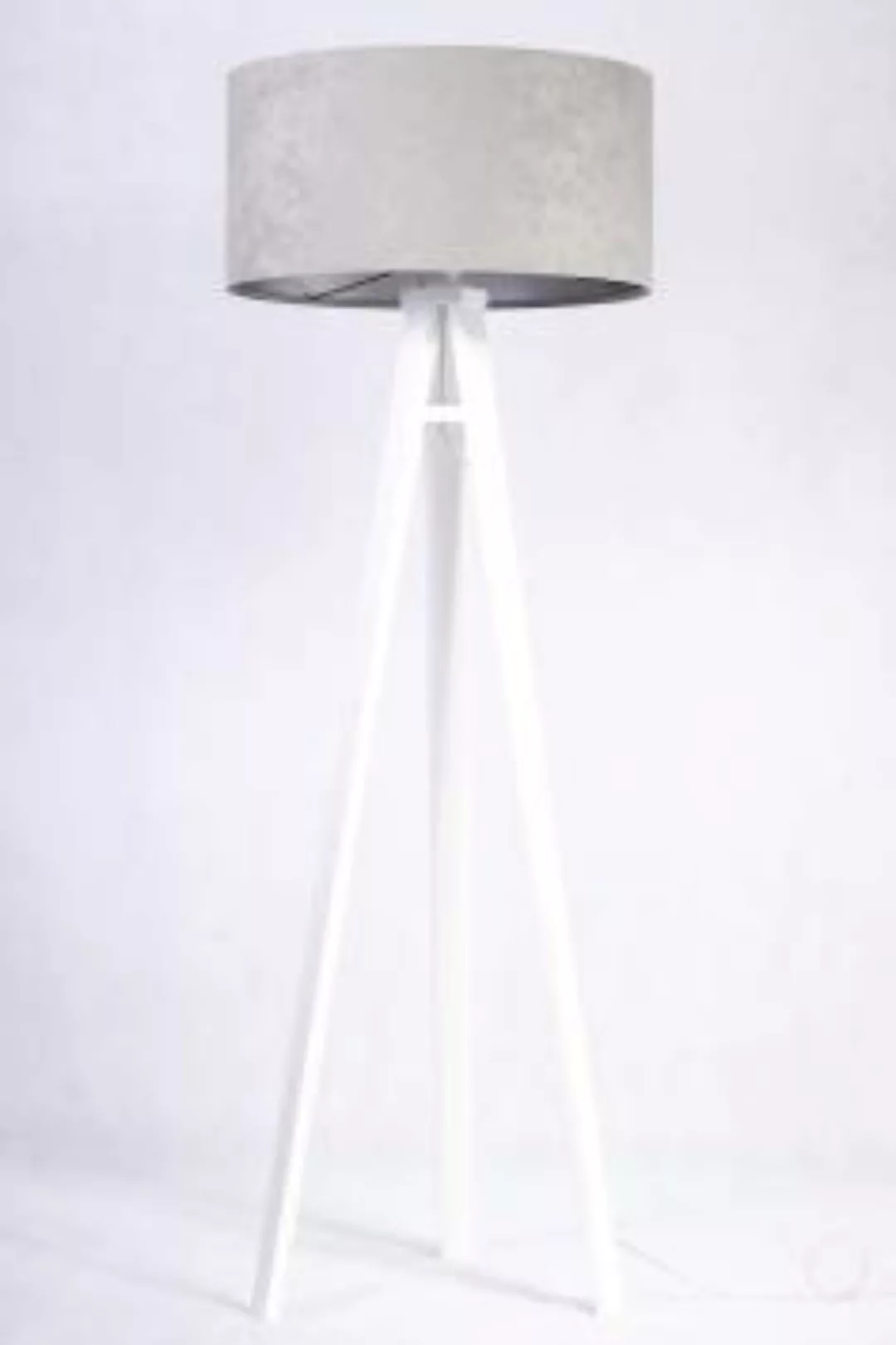 Weiße Stehlampe Grau Silber Retro 145cm Wohnzimmer günstig online kaufen