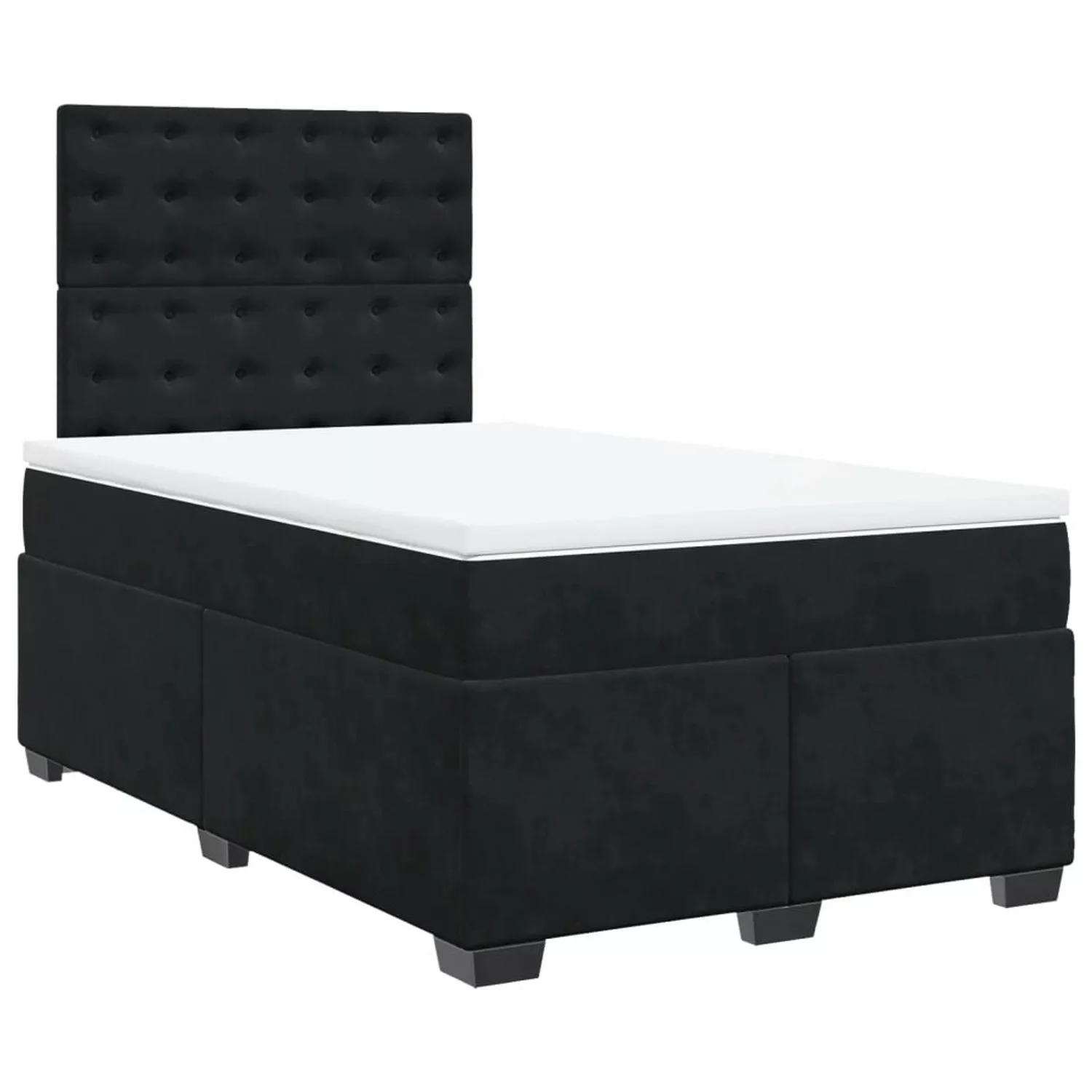 vidaXL Boxspringbett mit Matratze Schwarz 120x190 cm Samt2103249 günstig online kaufen