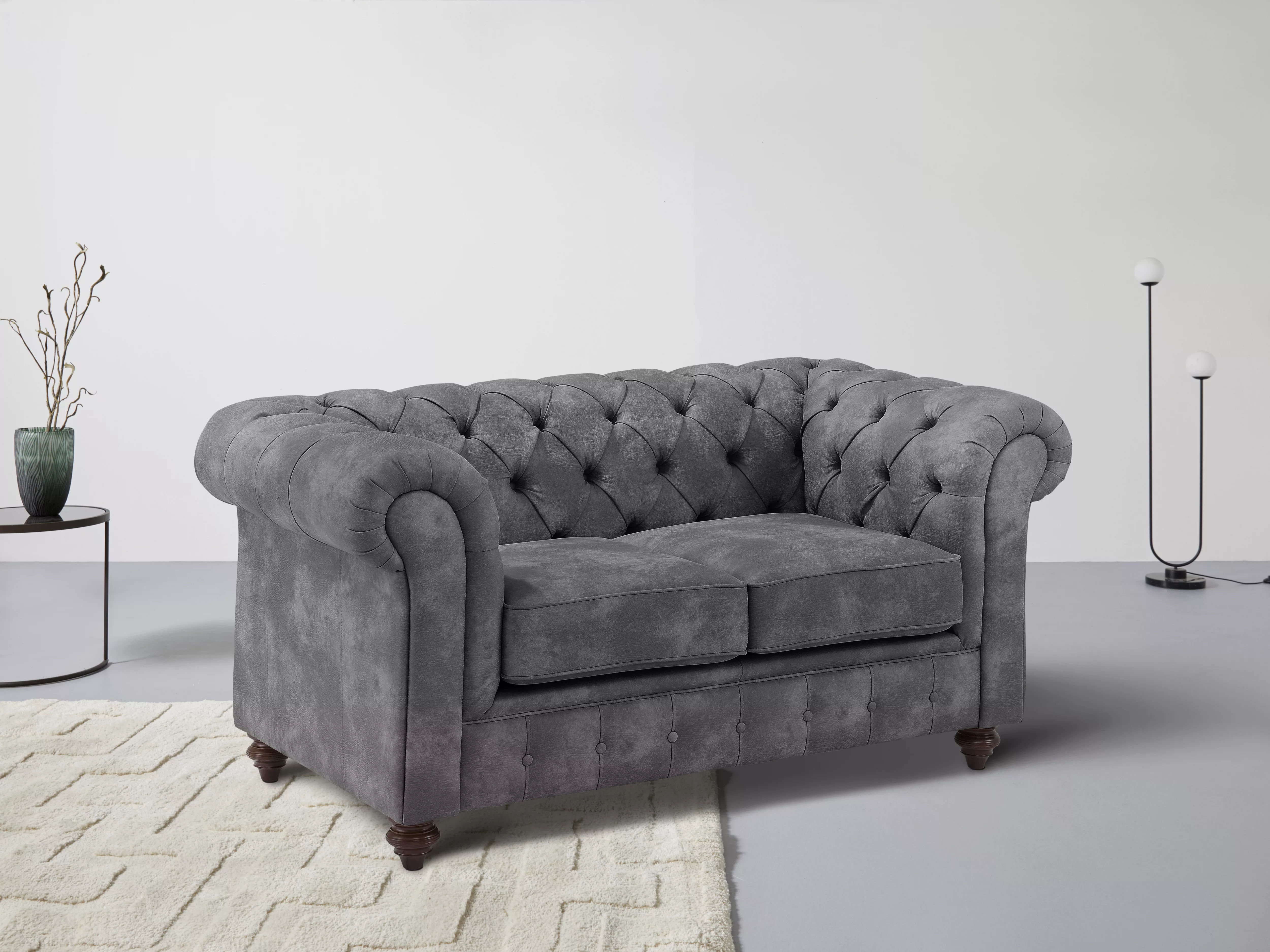 Home affaire Chesterfield-Sofa "Chesterfield 2-Sitzer B/T/H: 150/89/74 cm", günstig online kaufen