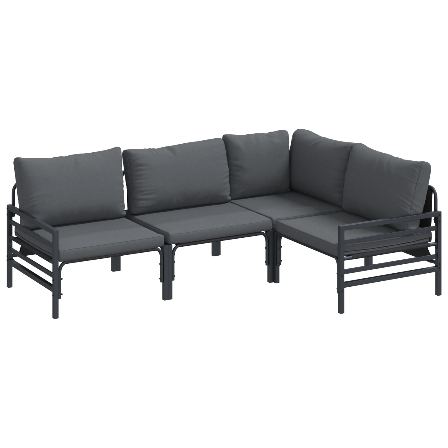 vidaXL Garten-Sofa-Set 4-Tlg Anthrazit Stahl 3378986 günstig online kaufen