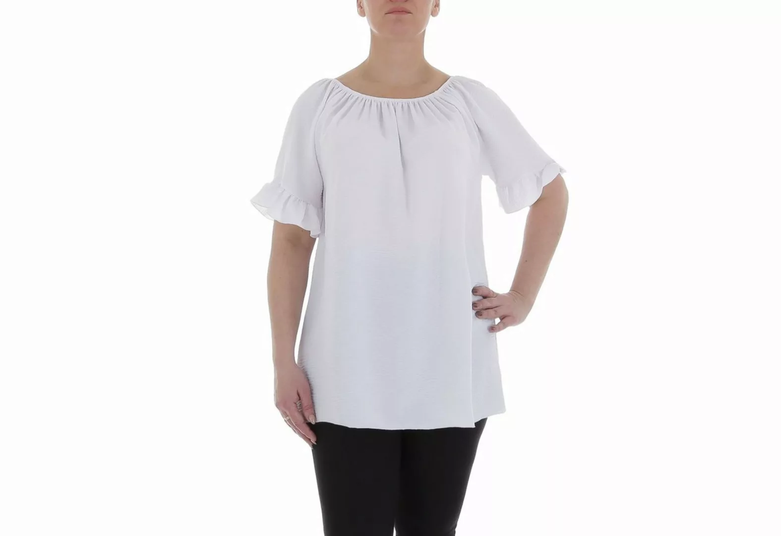 Ital-Design Kurzarmbluse Damen Elegant (85915851) Bluse in Weiß günstig online kaufen