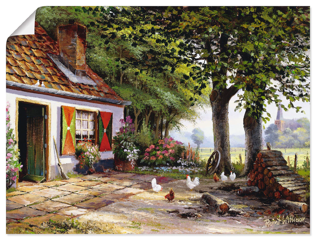Artland Wandbild »Hühner auf dem Hof«, Garten, (1 St.), als Leinwandbild, P günstig online kaufen