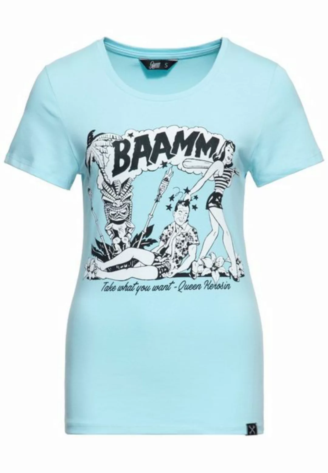 QueenKerosin Print-Shirt Bammm (1-tlg) mit Retro Front Print günstig online kaufen