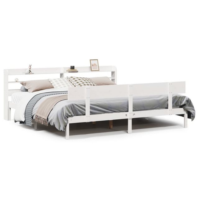 vidaXL Bett, Massivholzbett ohne Matratze Weiß 200x200 cm Kiefernholz günstig online kaufen