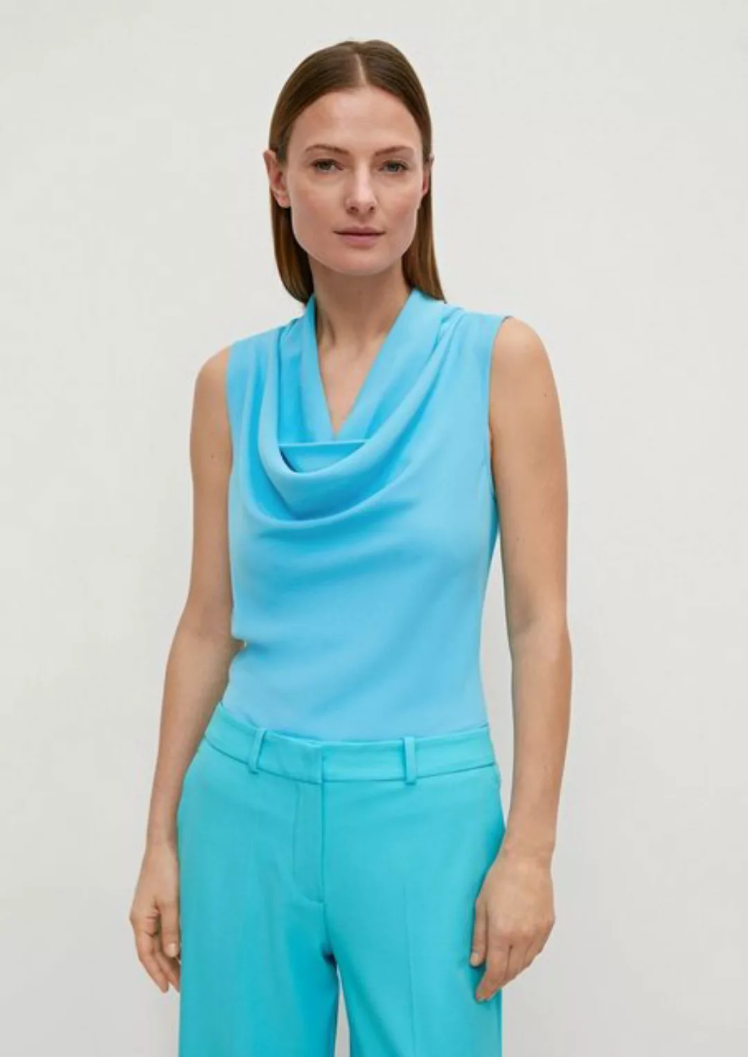 Comma Shirttop Blusentop mit Wasserfall-Ausschnitt günstig online kaufen