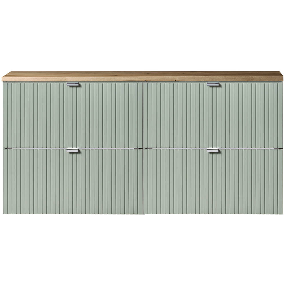 Doppel-Waschtischunterschrank 120cm, grün und Eiche, NEWPORT-56-GREEN günstig online kaufen